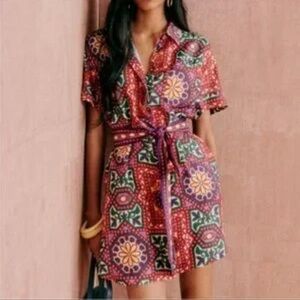 Sezane Multicolor Patterned Mini Dress